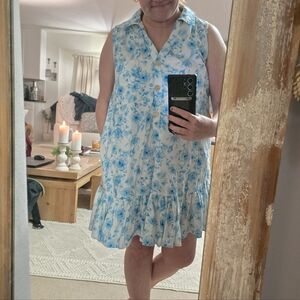 eesome, Blue Floral Dress, M